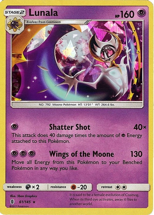 Guardians Rising Lunala #61/145 Cracked Ice Holo